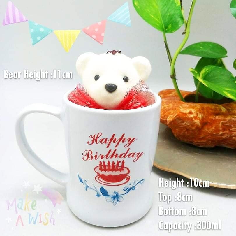 Birthday Mug + Mini Teddy Bear Doll