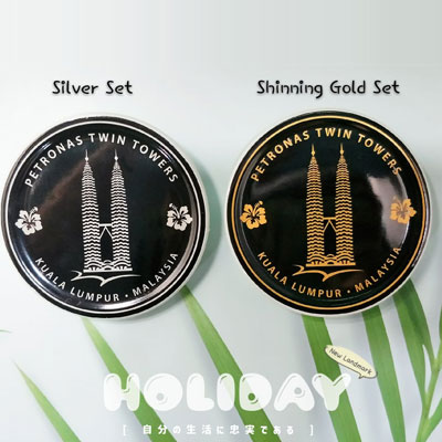 TTCS 001 - 1 Set 2 Pieces (Gold or Silver Set) - Twin Towers Coaster Set - Petronas Twin Tower